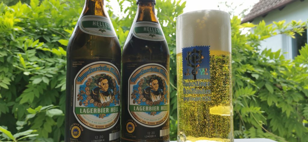 Augustiner beer bottles glass
